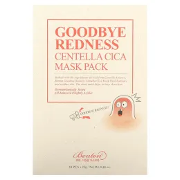Benton, Прощай, краснота. Маска с центеллой, 10 масок, 0,81 унц. (23 г) в каждой