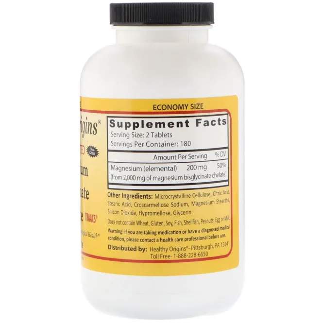 Healthy Origins, Хелатный биглицинат магния, 360 таблеток