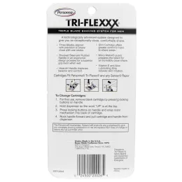 Personna Razor Blades, Tri-Flexxx, мужской станок для бритья с тремя лезвиями, 1 станок, 2 касеты