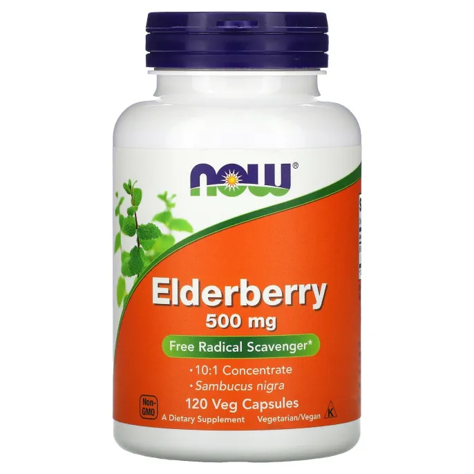 Now Foods, бузина, 500 мг, 120 растительных капсул