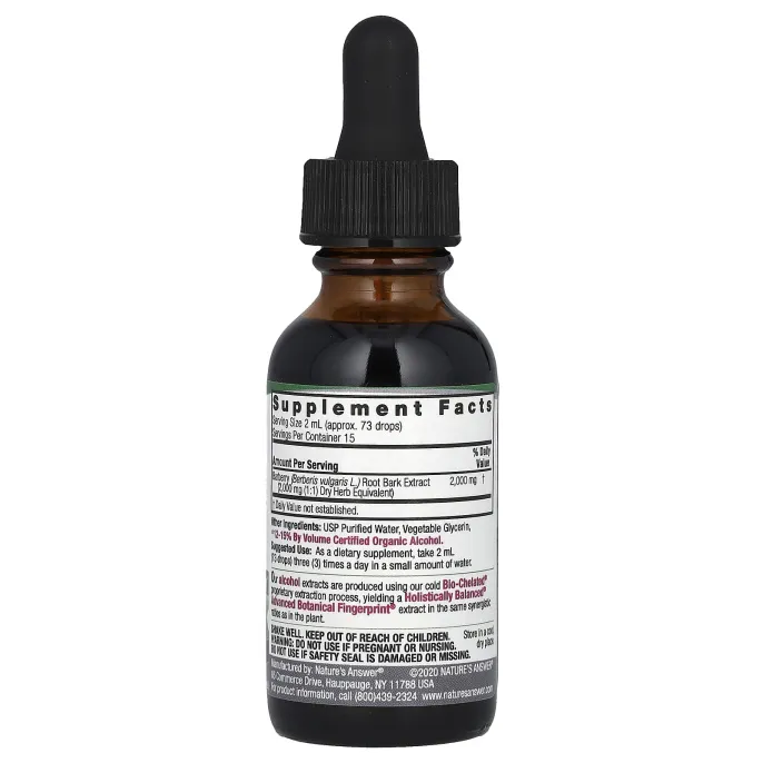 Nature's Answer, Барбарис, слабоалкогольный, 1 жидкая унция (30 мл)