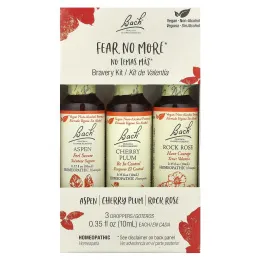 Bach, Original Flower Remedies, набор для храбрости, Fear No More, 3 пипетки, 10 мл (0,35 жидк. унц.)