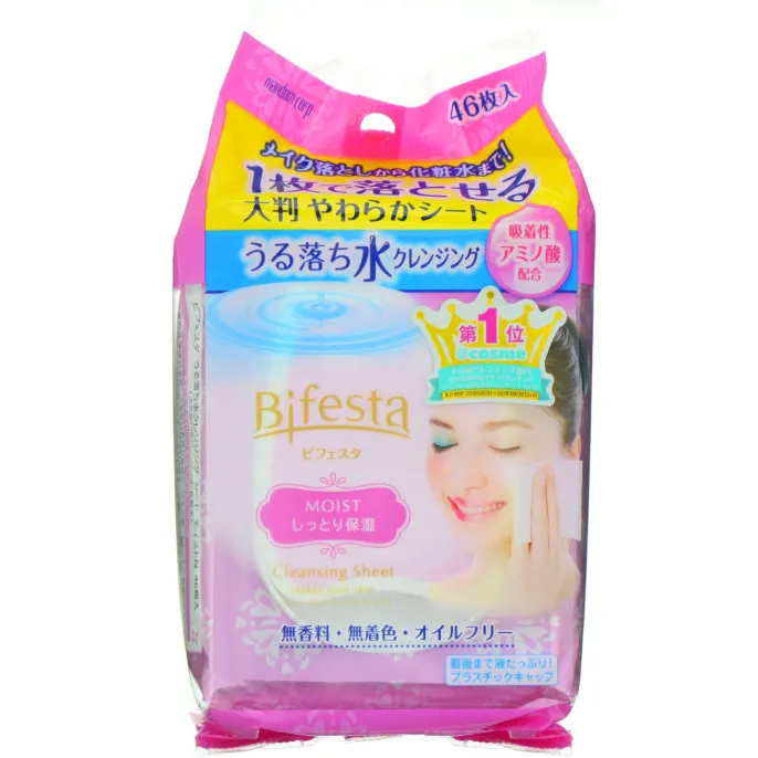 Mandom, Bifesta, Moist, очищающее средство, 46 салфеток