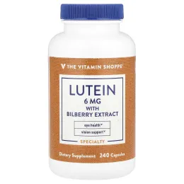 The Vitamin Shoppe, Лютеин с экстрактом черники, 240 капсул