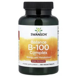 Swanson Vitamins, Balance B-100, высокоэффективный комплекс, 100 веганских таблеток