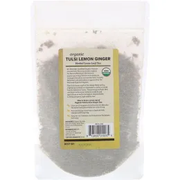 Dr. Mercola, Органический чай тулси с лимоном и имбирем, листовой чай, 4 унц.(113,4 г)