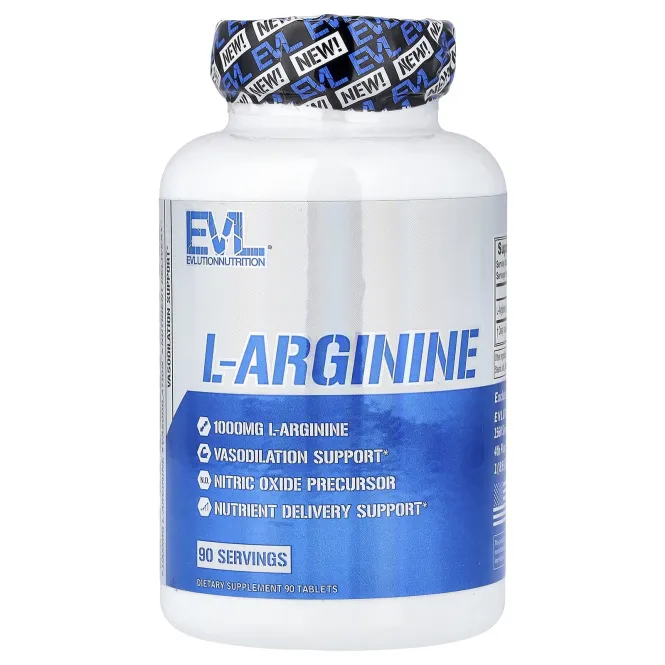 EVLution Nutrition, L-аргинин, 1 г, 90 таблеток