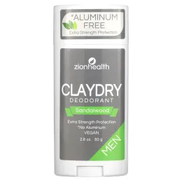 Zion Health, Мужской дезодорант ClayDry с ароматом сандалового дерева, 2,5 унции (70 г)