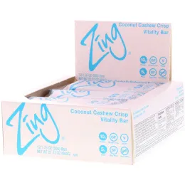 Zing Bars, Vitality Bar, Coconut Cashew Crisp, 12 Bars, 1.76 oz (50 g) Each