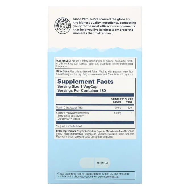 Solaray, CranActin, здоровье мочевыводящих путей, 180 капсул с растительной оболочкой