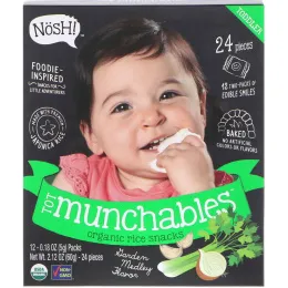 NosH!, Tot Munchables, органические рисовые закуски, со вкусом садовой смеси, 12 упаковок по 0,18 унции (5 г) каждая