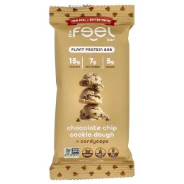 The Feel Bar, растительные протеиновые батончики, тесто для печенья с шоколадной крошкой и кордицепсом, 10 батончиков по 57 г (2 унции)