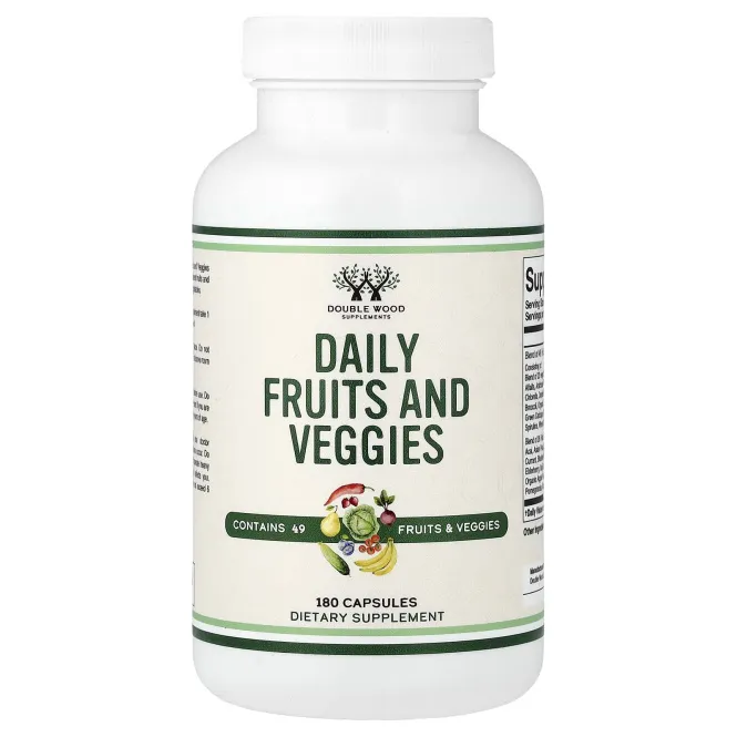 Double Wood Supplements, ежедневные фрукты и овощи, 180 капсул