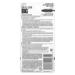 Maybelline, Тушь для ресниц Great Lash Big, оттенок 130 угольно-черный, 10 мл
