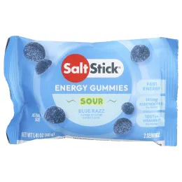 SaltStick, энергетические жевательные таблетки, со вкусом голубой малины, 10 пакетиков по 40 г (1,41 унции)