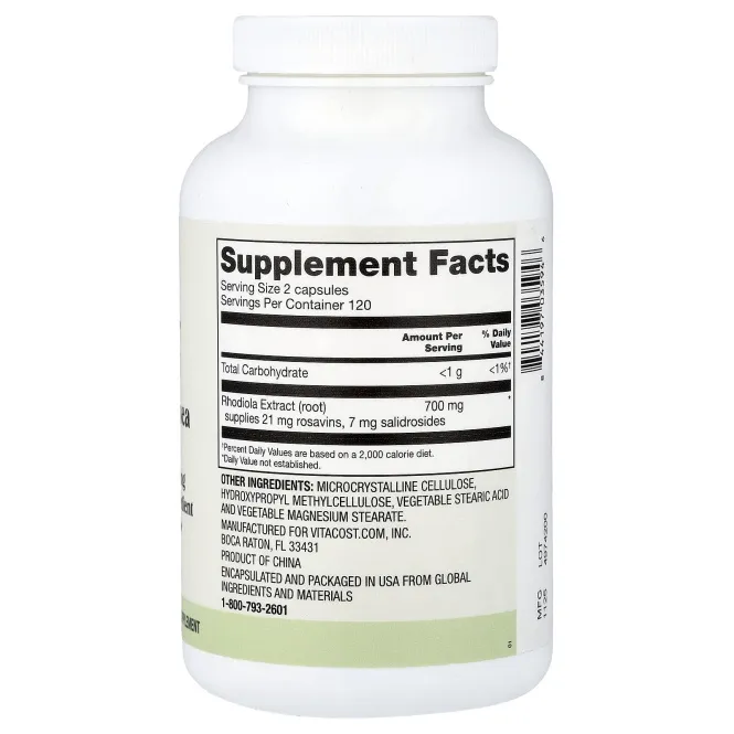 Vitacost, Everyday, экстракт родиолы розовой, 240 капсул (350 мг в капсуле)