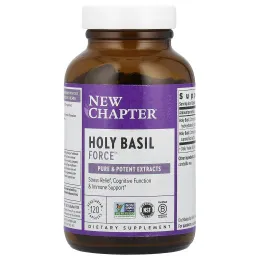 New Chapter, "Сила базилика священного", пищевая добавка на основе базилика священного, 120 капсул в растительной оболочке с жидкостью