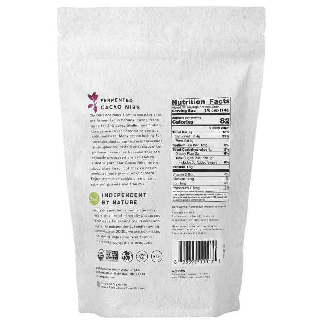 Wildly Organic, ферментированные какао-бобы, 454 г (16 унций)