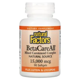 Natural Factors, BetaCareAll, 25 000 МЕ, 90 желатиновых капсул
