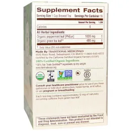 Traditional Medicinals, Органический зеленый чай с мятой перечной, 16 пакетиков, 0.85 унций (24 г)