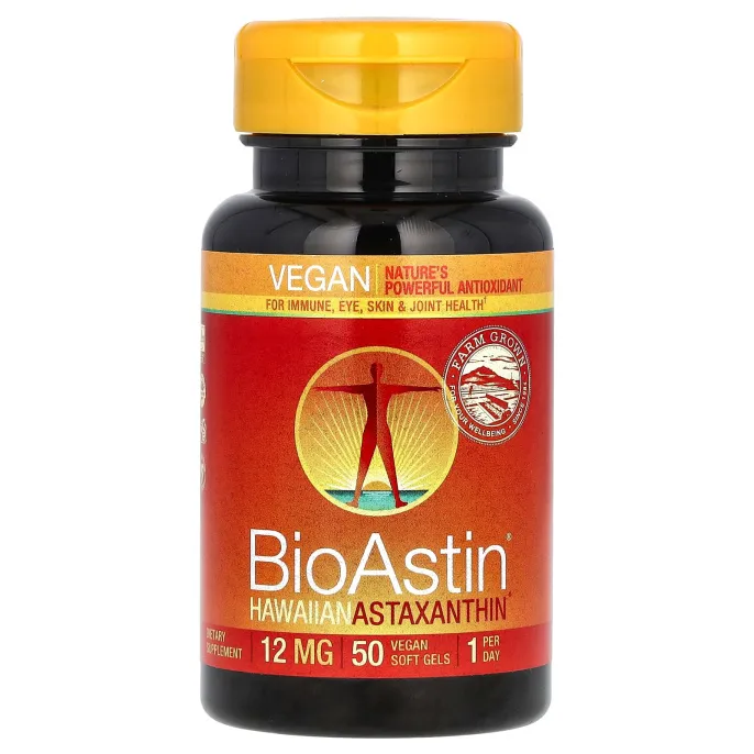 Nutrex Hawaii, BioAstin, 12 мг, 50 веганских мягких желатиновых капсул