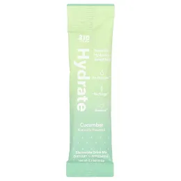 310 Nutrition, Hydrate, Electrolyte Drink Mix, Cucumber, 30 Sticks, 0.19 oz (5.4 g) Each