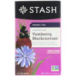 Stash Tea, Травяной чай с ароматом ямбери и черной смородины, без кофеина, 20 чайных пакетиков, 1,1 унции (32 г)