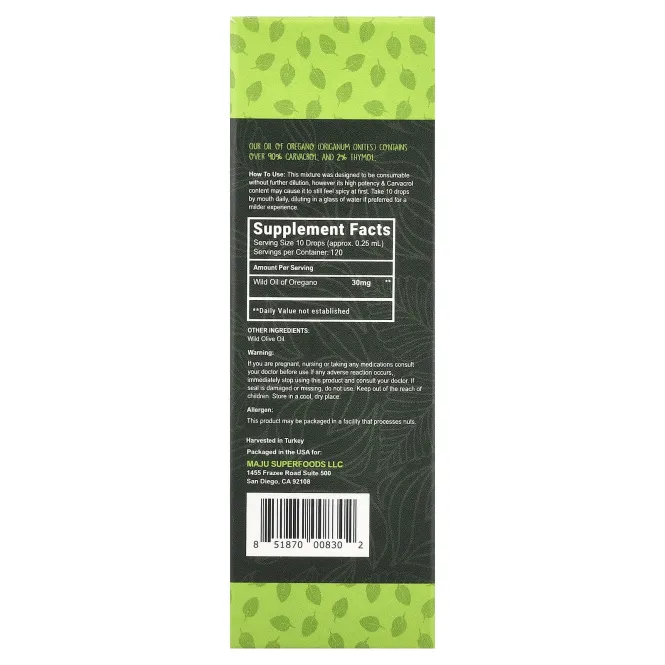 Maju Superfoods, CV 90+, масло орегано, 30 мл (1 жидк. унция)