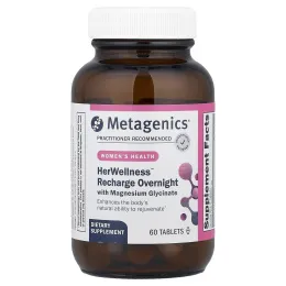 Metagenics, Women's Health, HerWellness™, восстанавливающий в течение ночи, с глицинатом магния, 60 таблеток