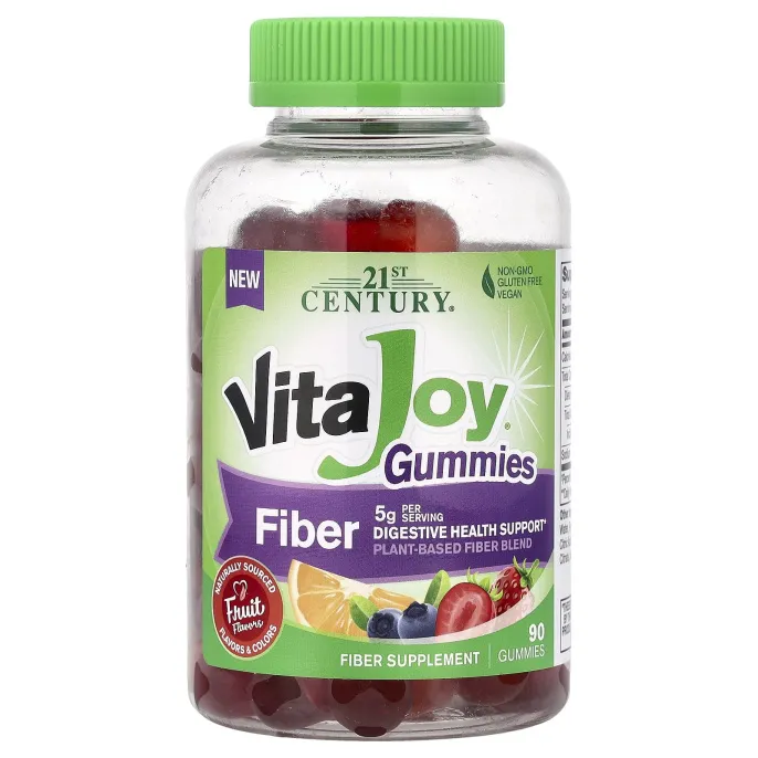 21st Century, VitaJoy®, жевательные таблетки, с клетчаткой, фрукты, 90 жевательных таблеток