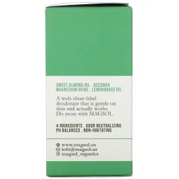 Magsol, Magnesium Deodorant, Lemongrass, 3.2 oz (95 g)