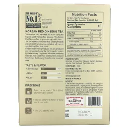 JungKwanJang, Чай из корейского красного женьшеня, 50 пакетиков, 0,105 унц. (3 г) каждый