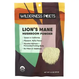 Wilderness Poets, порошок из органического ежовика гребенчатого, 99 г (3,5 унции)