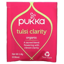 Pukka Herbs, Organic Tulsi Clarity, Caffeine-Free, 20 Herbal Tea Sachets, 1.27 oz (36 g)