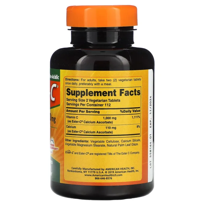 American Health Эстер-C 500 мг, 225 таблеток в растительной оболочке