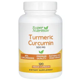 Super Nutrition, куркумин из куркумы, 500 мг, 120 растительных капсул