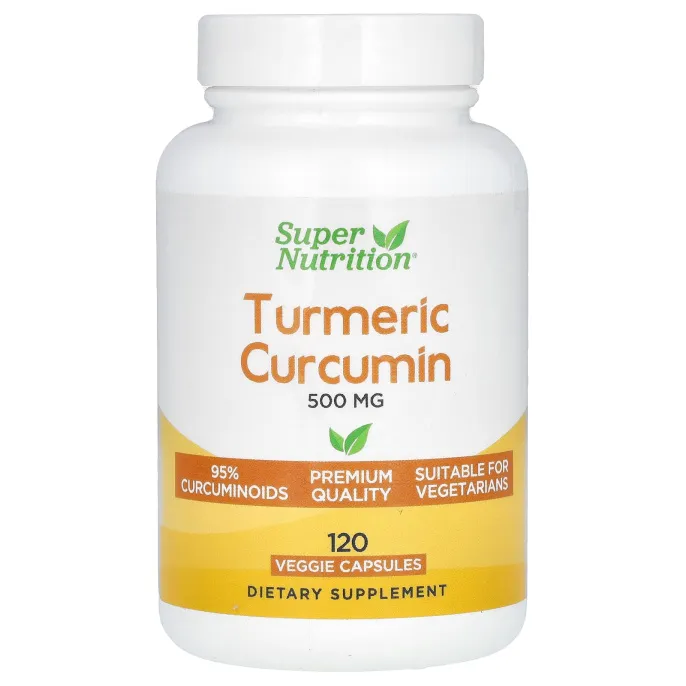 Super Nutrition, куркумин из куркумы, 500 мг, 120 растительных капсул