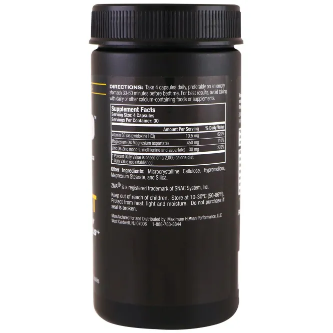 Maximum Human Performance, LLC, Тест Super ZMA, 120 капсул