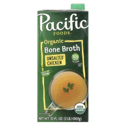 Pacific Foods, органический костный бульон, несоленый куриный, 907 г (32 жидк. унции)