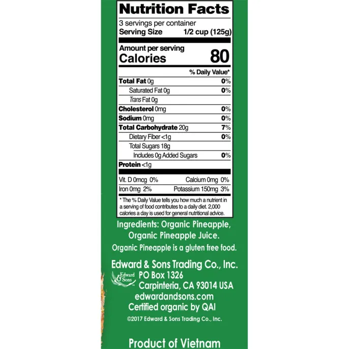 Native Forest, Edward & Sons, Native Forest, 100% Organic Pineapple Slices, 15 oz (425 g)