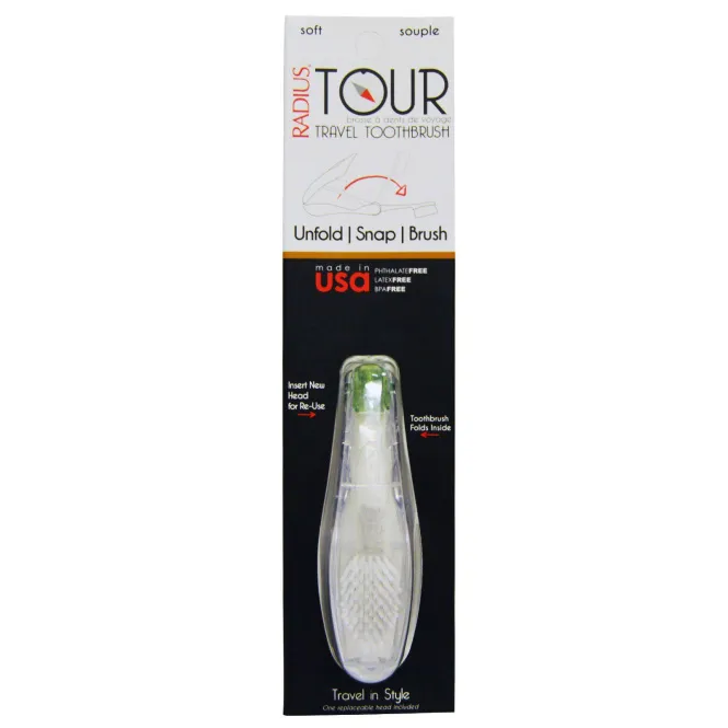 RADIUS, Tour, Дорожная зубная щетка, мягкая, 1 шт