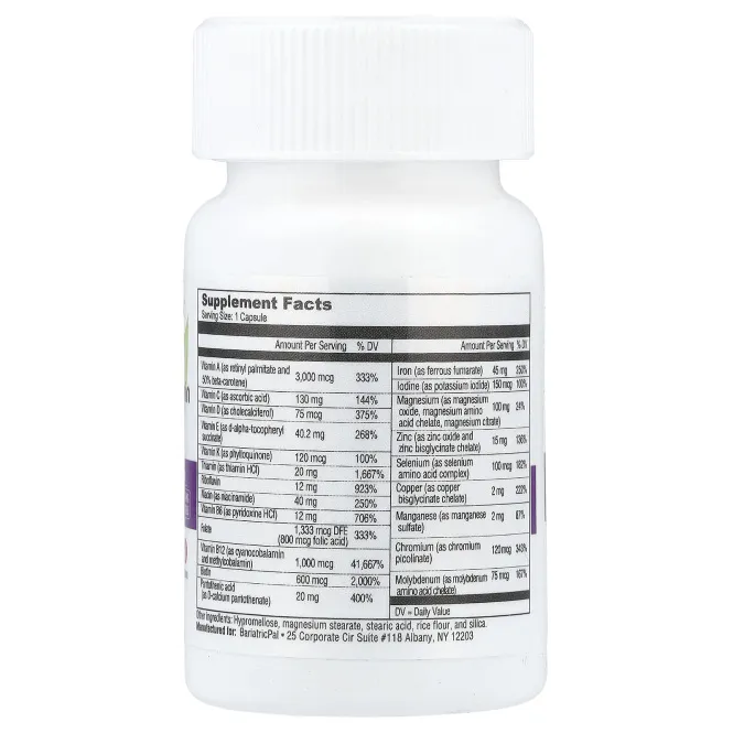 BariatricPal, мультивитамины с железом, 30 капсул