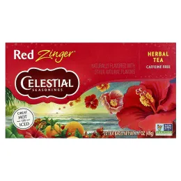 Celestial Seasonings, травяной чай, Red Zinger®, без кофеина, 20 чайных пакетиков, 49 г (1,7 унции)