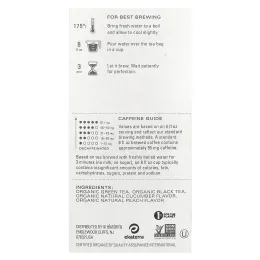 TAZO, Органический зеленый чай, персиково-зеленый, 20 чайных пакетиков, 40 г (1,4 унции)