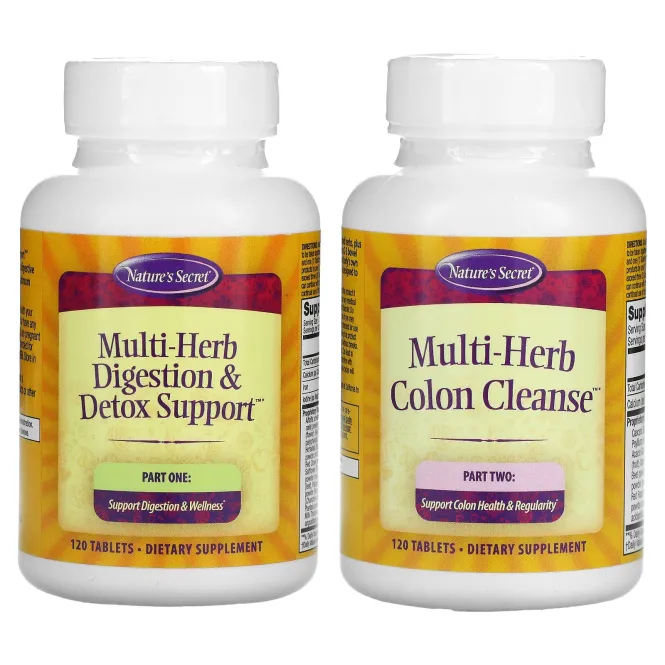 Nature's Secret, Ultimate Cleanse, Программа для всего тела из 2 частей, 2 бутылки, 120 таблеток в каждой