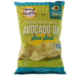 Good Health Natural Foods, Чипсы Kettle Style, масло авокадо, морская соль, 5 унц. (141,7 г)