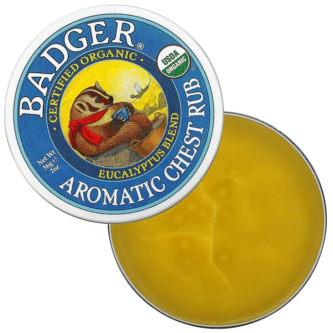 Badger Company, Ароматная Mазь для Грудной Клетки, Эвкалипт и Мята 2 унции (56 г)