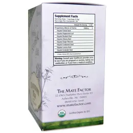 Mate Factor, Органические детоксирующие травяные смеси, чай с пребиотиками для улучшения пищеварения, 20 пакетиков, (3,5 г) каждый