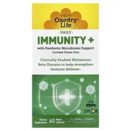 Country Life, Daily, Immunity+, 60 веганских капсул