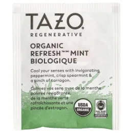 TAZO, Regenerative, травяной чай, органическая освежающая мята, без кофеина, 16 чайных пакетиков, 19 г (0,67 унции)